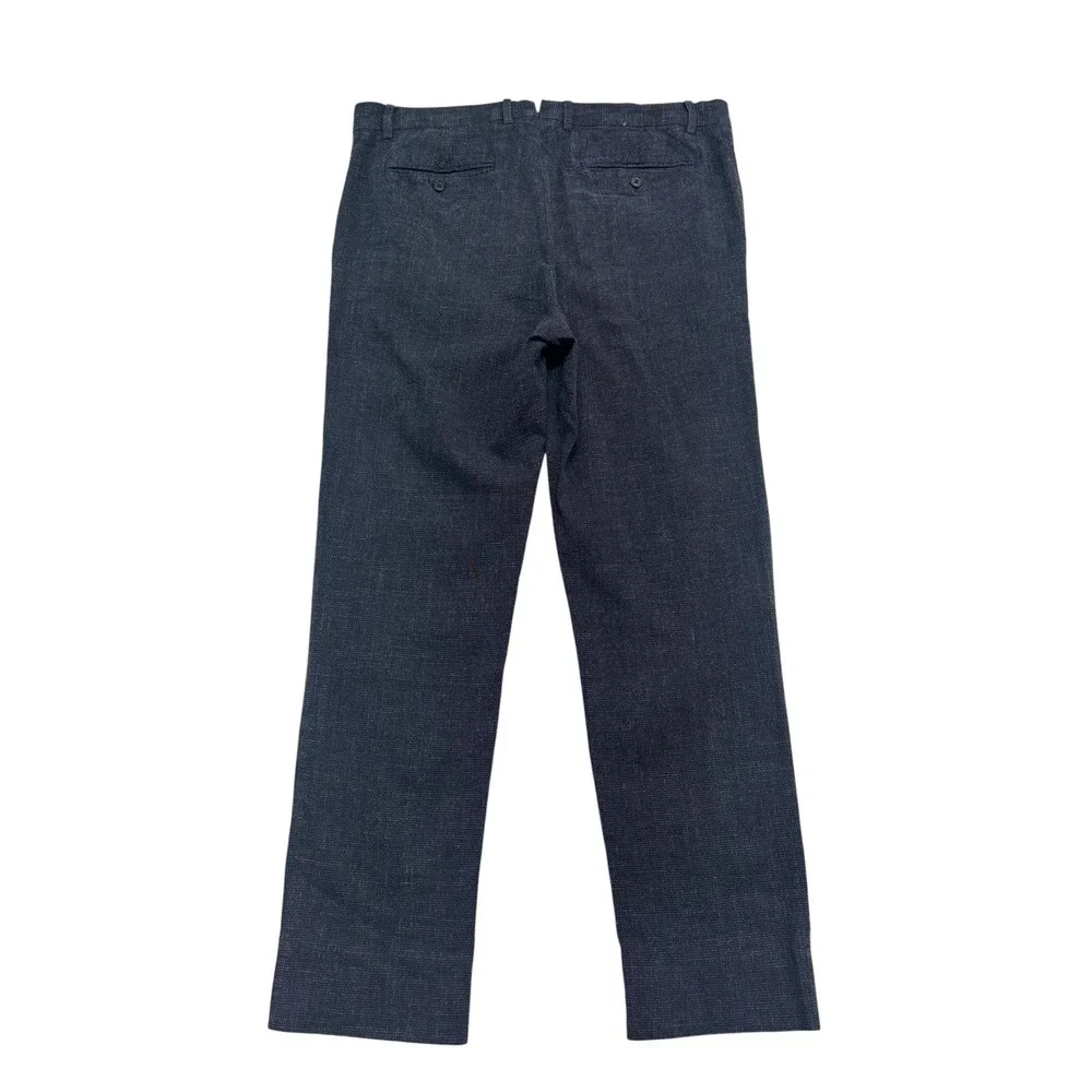Banana Republic 36x32 Charcoal Pants Chino Italian Stretch Cotton Micro Check